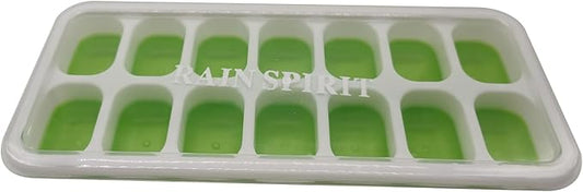 RAIN SPIRIT Ice Cube Trays,2 Pack Durable Stackable Ice Trays for Freezer with Spill-Resistant with Removable Lid, Easy-Release 28 pcs Silicone Ice Maker for Cocktail, juice, Beer,BPA-Free by RAINSPIRIT