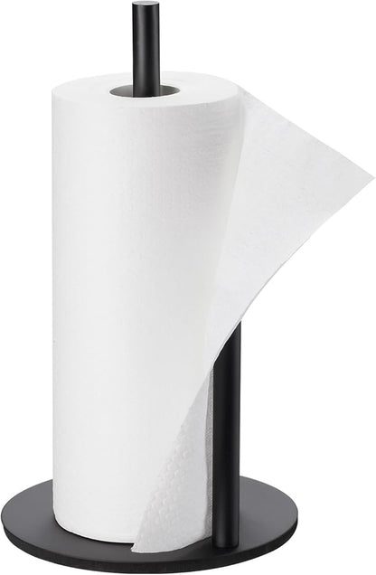 Paper Towel Holder Kitchen,Premium Stainless Steel Roll Dispenser,Countertop Paper Holder with Weighted Base, Black - Image 5