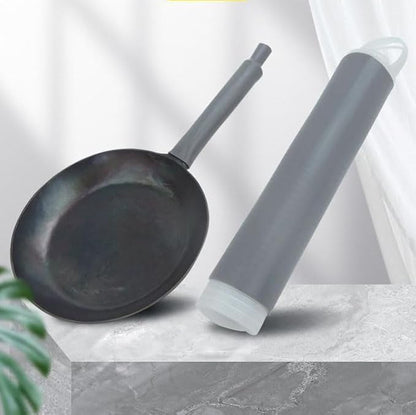 2 Pcs Heat-Resistant Pot Handle Silicone Cover, Non-Slip Pan Handle Sleeve, Easy to Install and Clean, for Cast Iron Skillet, Frying Pan (grey, M)