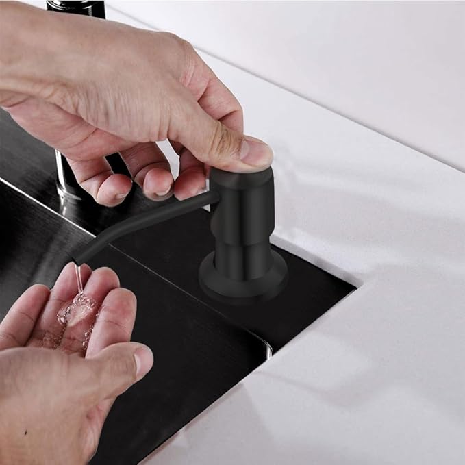 Soap Dispenser for Kitchen Sink, Countertop Soap Dispenser Pump, 47" Silicone Extension Tube Connect to The Soap Bottle Directly, Say Goodbye to Frequent Refills (Black) - Image 3