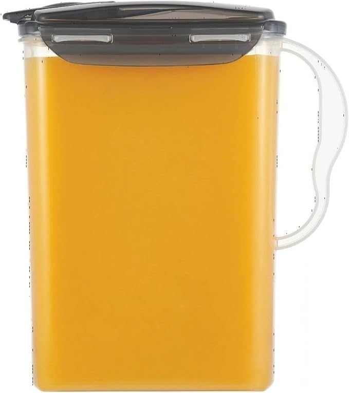 LocknLock Aqua Fridge Door Water Jug | Clear Pitcher | BPA Free Plastic Pitcher with Lid | 3 Quart Pitcher with Lid for Water, Juice, Tea & More Beverages, Gray by LocknLock