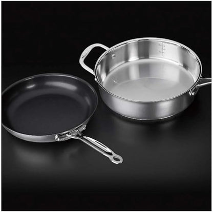 Cuisinart 14-Piece Cookware Set, Chef's Classic Stainless Steel Collection, 77-14N