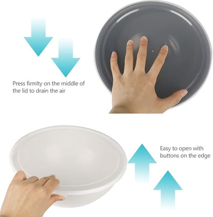 BoxedHome BPA Free Plastic Round Mixing Bowl with Lids, 12 Pack Nesting Bowls with Lids Set, Microwave and Dishwasher Safe Prep & Serving Bowls Great for Mixing, Baking, Serving (Grey, 12pcs) - Image 5