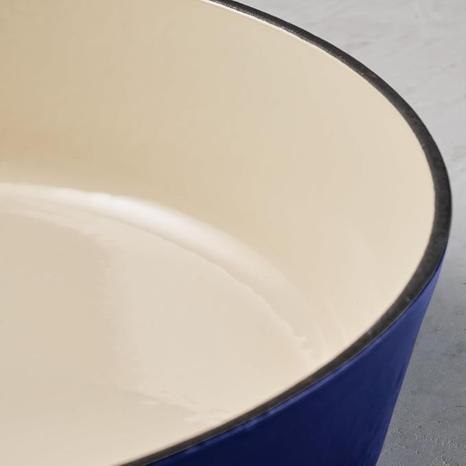 Tramontina Enameled Cast Iron Oval Dutch Oven Pot with Lid, Large 5.5-quart, Blue - Image 8