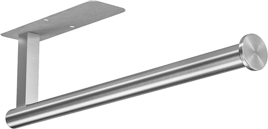 ASTOFLI Paper Towel Holder Under Cabinet No Drilling, Self Adhesive Paper Towel Holder Wall Mount for Kitchen Rack, Under Counter Napin Holder No Drill, RV, 304 Stainless Steel, Silver by ASTOFLI
