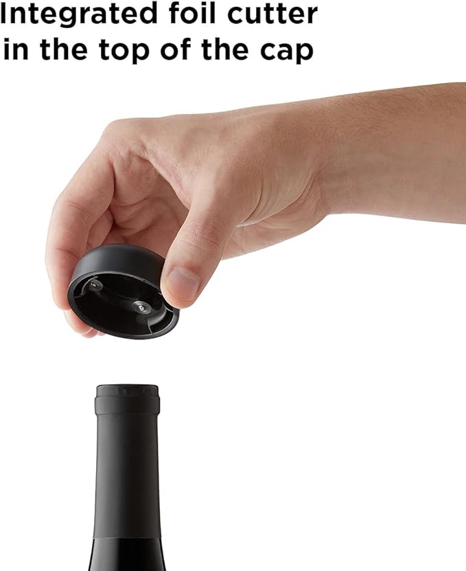 Rabbit Automatic Electric Corkscrew Wine Opener, Cordless Rechargeable, One-Touch Operation, Sleek Shiny Black Finish, Easy to Use for Wine Lovers - Image 4