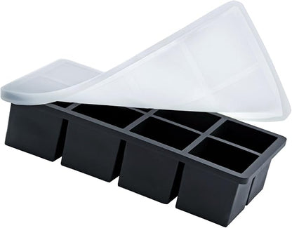 Bangp Large Ice Cube Tray for Whiskey (2 Pack),Metal Reinforced Frame Big Ice Cube Molds,Large Square Ice Cube Trays with lid,Easy Release Ice Trays for making 16 Giant Ice Cubes for Whiskey Cocktails