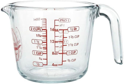Mrs. Anderson's Baking Glass Measuring Cup, Borosilicate Glass, Precision Measures, For Hot And Cold Liquids, 2 Cup Capacity