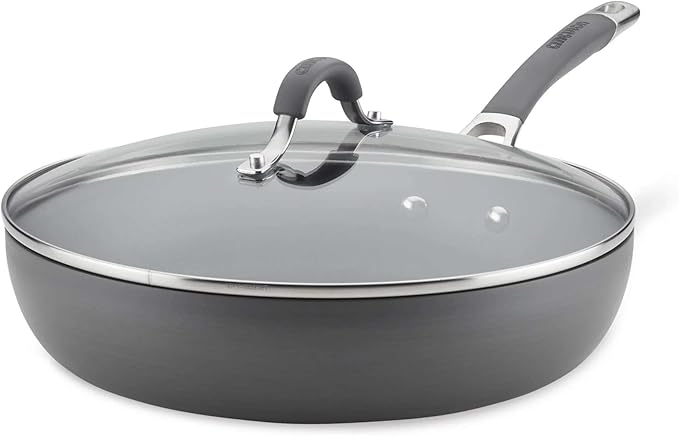 Circulon Radiance Deep Hard Anodized Nonstick Frying Pan /Skillet with Lid - 12 Inch, Gray - Image 10