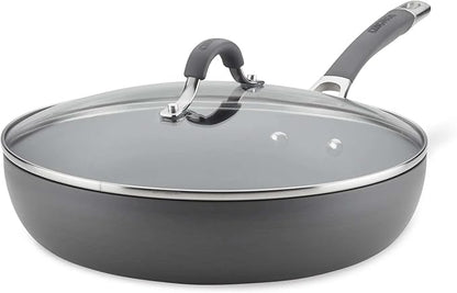Circulon Radiance Deep Hard Anodized Nonstick Frying Pan /Skillet with Lid - 12 Inch, Gray - Image 10