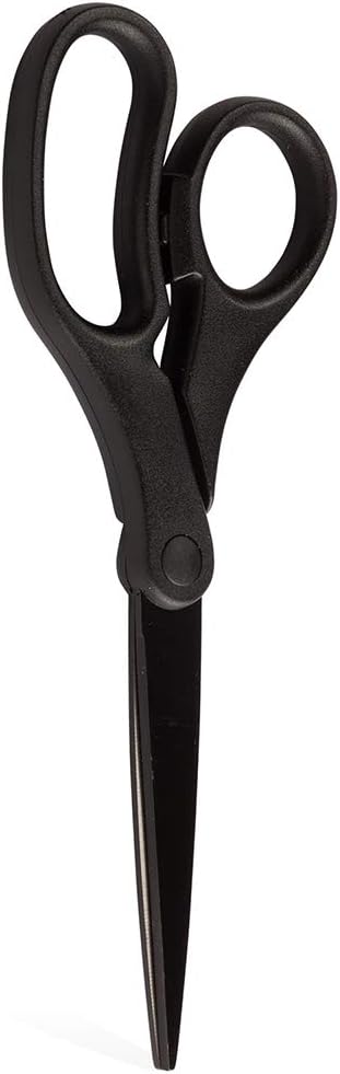JAM PAPER Multi-Purpose Precision Scissors - 8 Inch - Black - Ergonomic Handle & Stainless Steel Blades - Sold Individually - Image 2