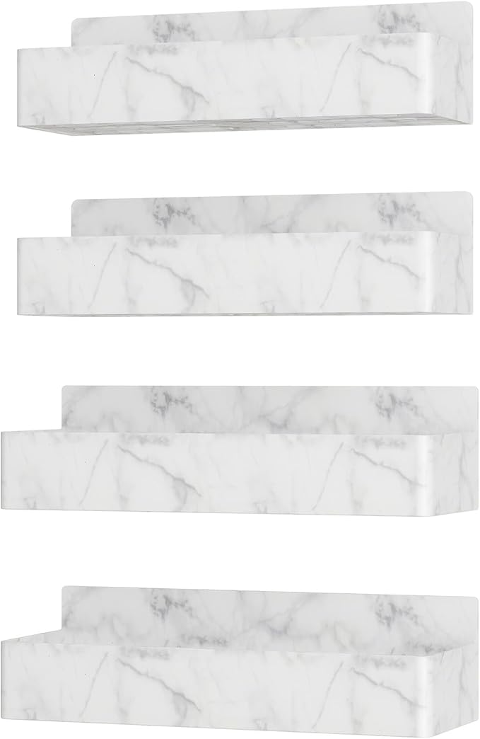 Mystozer Magnetic Spice Rack for Refrigerator, Kitchen Organizer and Storage Shelf, Marble(4 Pack) - Image 5