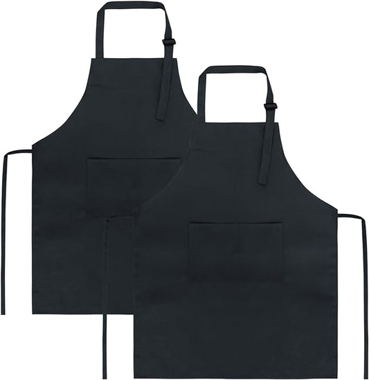SINLAND Kids Apron with Pocket 2 Pack Children Chef Apron for Cooking Baking Painting