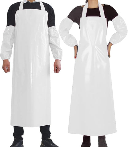 ELEBOX Waterproof Oil Proof Bib Apron Utility Apron Chemical Resistant Apron with Sleeve Work Apron Ultra Lightweight by ELEBOX