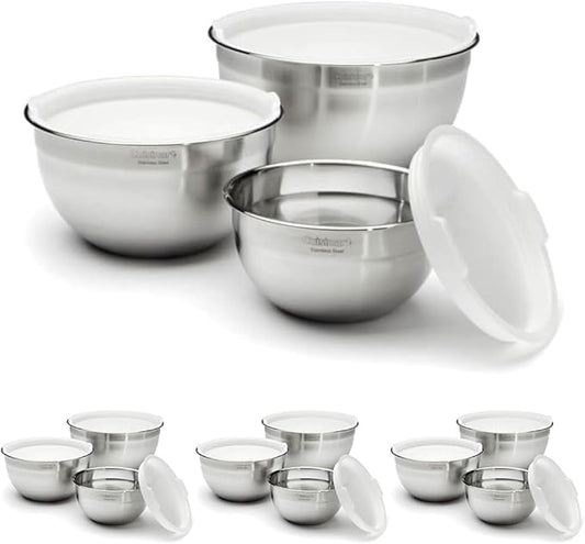 Cuisinart Mixing Bowl Set,Stainless Steel,3-Piece,CTG-00-SMB,(Pack of 4) by Cuisinart