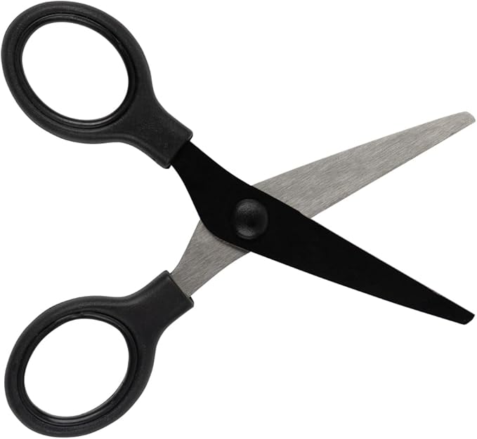 JAM PAPER Multi-Purpose Mini Scissors - 5 Inch - Black - Soft Grip & Stainless Steel Precision Blades - Sold Individually - Image 5