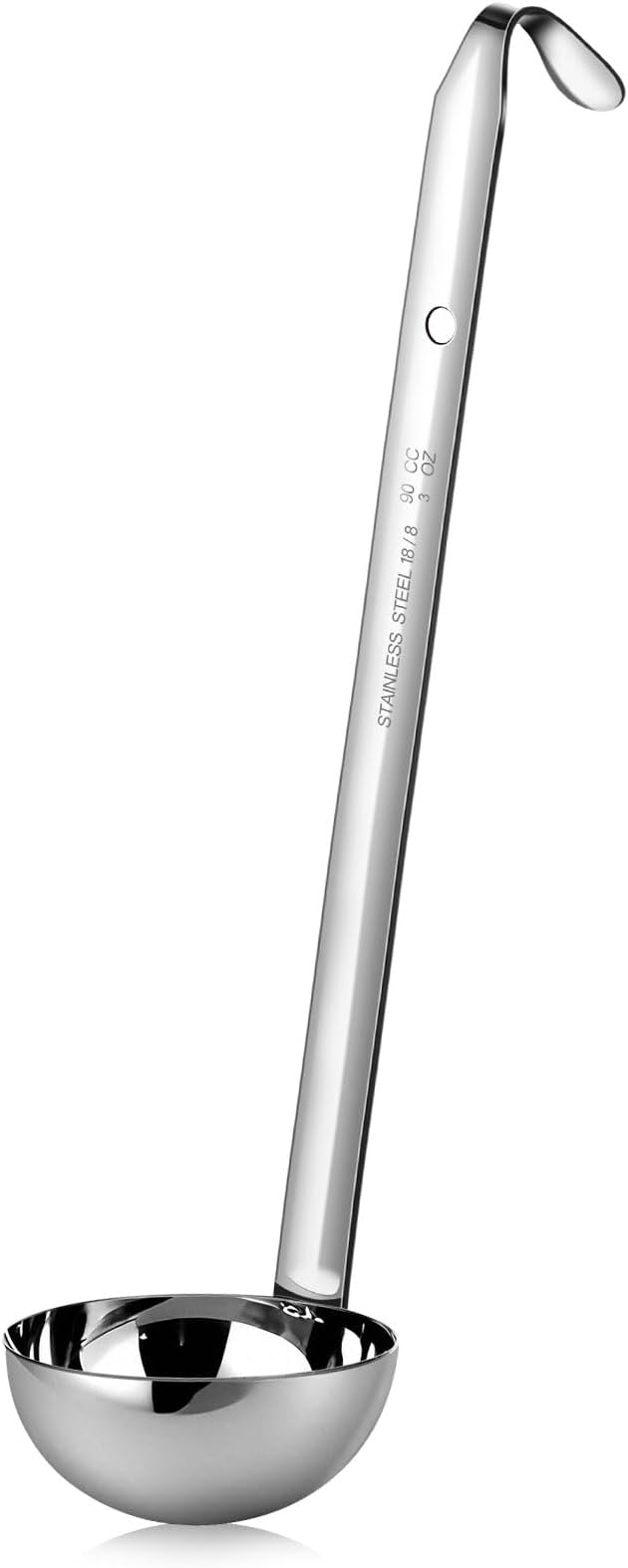 meekoo 1 Pieces Stainless Steel Ladle Soup Handle Ladle with Pouring Rim for Kitchen Cooking Soup Sauce (3 oz) by meekoo