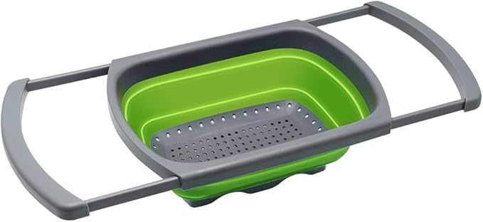 Qimh Colander collapsible, Colander Strainer Over The Sink Vegetable Fruit Strainer Basket (6 Quart) with Extendable Handles, New Kitchen Essentials - Image 8