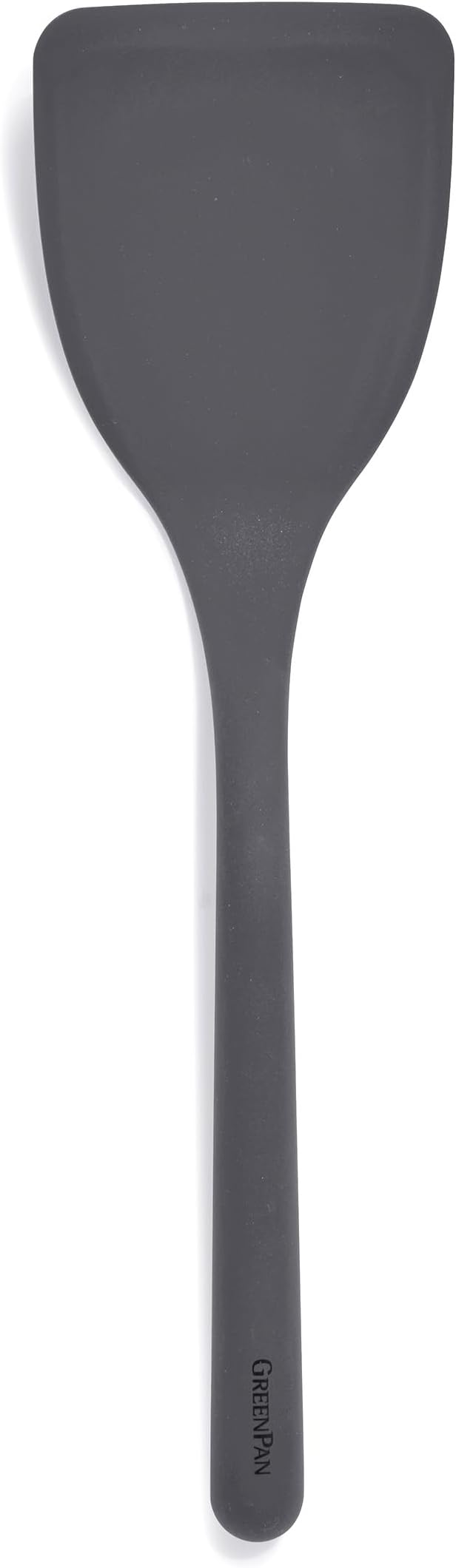 GreenPan Silicone Solid Turner Spatula, Flipping Cooking Kitchen Utensil, Flexible Rubber Nonstick Cookware, Rigid Steel Core, Heat-Resistant, Anti-Slip Handle, BPA-Free, Dishwasher Safe, Gray by GreenPan