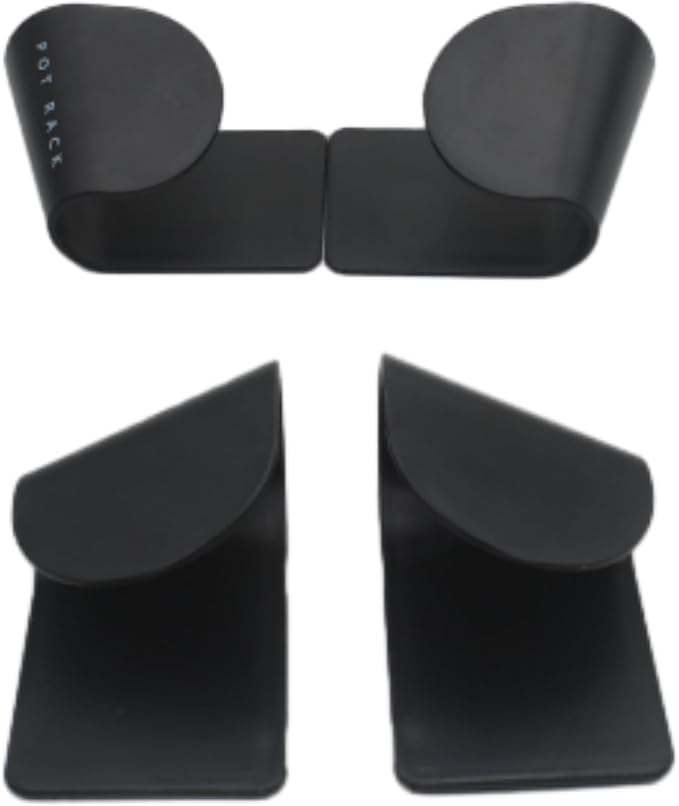 4 Pairs Pot and Pan Lid Holder Self Adhesive Wall Mount Storage Organizer Pot Lid Organizer for Cabinet (Black)