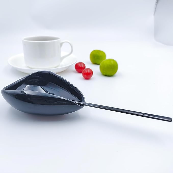 Ture Small Mini Ceramic Spoon Rest: Coffee Teaspoon & Bar Spoon Holder Kit, Black & Black (sic) - Coffee Bar Accessories - Image 3