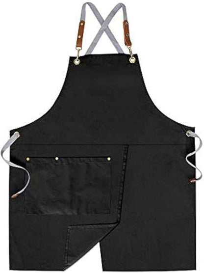 Mignongirl Crossback Apron with Pockets x2,Split Apron with Adjustable Straps,M-XXL by Mignongirl