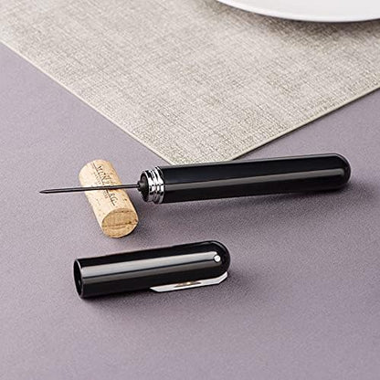 IPEROT Wine Bottle Opener, IPEROT Air Pressure Wine Corkscrew With Cutting Wine Bottle Foil Knife, Effortlessly Open Wine Bottles Without Damaging Corks, Easy-to-Use(Black)