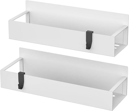 HuggieGems 2 Pack Magnetic Spice Storage Rack Organizer for Refrigerator and Oven, White Fridge Organizers and Storage - Image 5