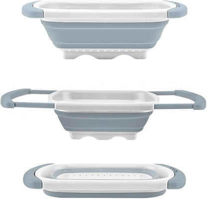 Qimh Collapsible Colander | Over The Sink Silicone Kitchen Strainers and Colanders with Extendable Handles | Veggies, Fruit and Pasta Foldable Strainer for Kitchen, 6-Quart, BPA Free - Image 8