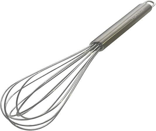 10-inch stainless steel whisk, suitable for mixing batter, whipping cream and mixing seasonings (304 egg beater steel wire thickened)