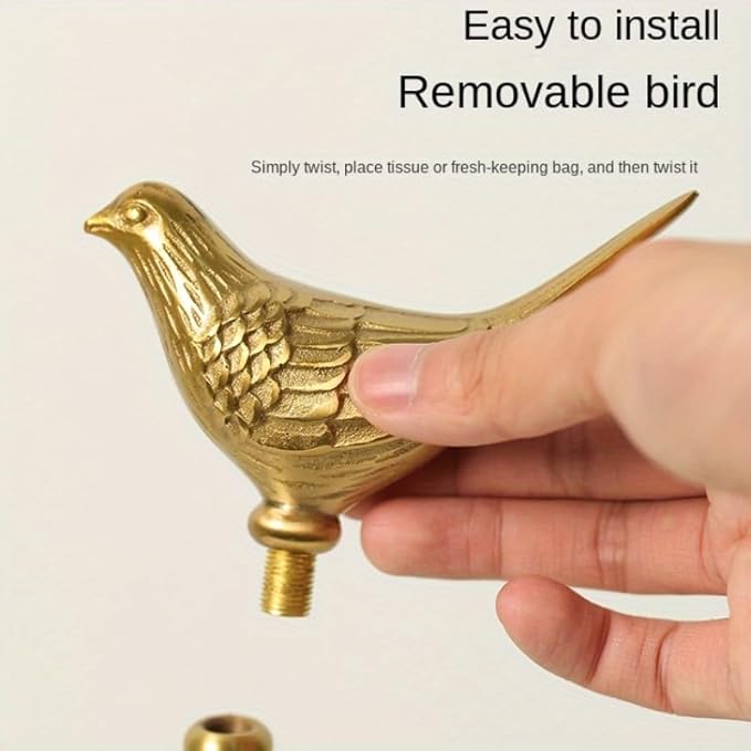 Luxurious Gold Paper Towel Holder Countertop, Brass Paper Towel Holder for Kitchen, Unique Gold Bird Decor - Sturdy, Durable, and Elegant Home Decor for Kitchen - Image 9