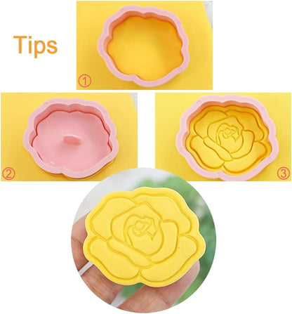 8 Pcs Cookie Cutters Set 3D Holiday Cookie Cutters for Party Baking Decoration (Flowers)