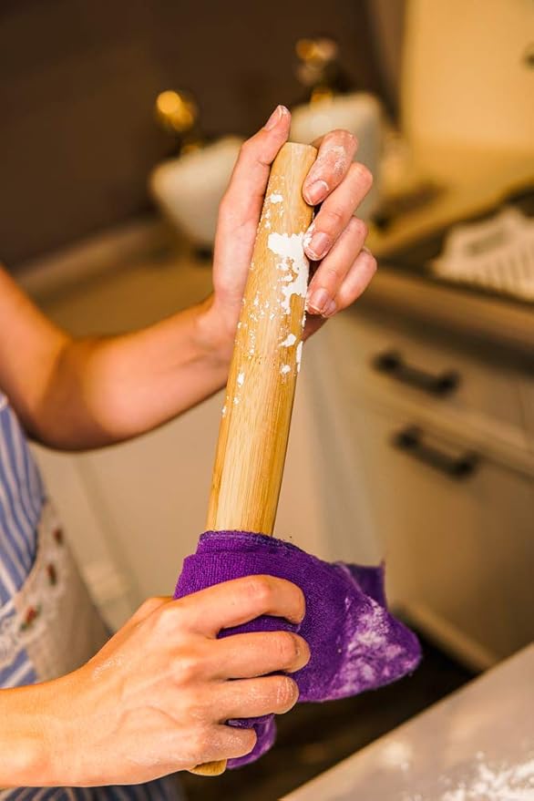 Classic French Rolling Pins Bamboo Wooden Rolling Pin for Baking Pizza Dough Pie Cookie, 13-Inch - Image 5