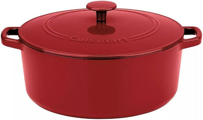 Cuisinart Chef's Classic Enameled Cast Iron Round Covered Casserole (Venice Red, 7- Quart) by Cuisinart