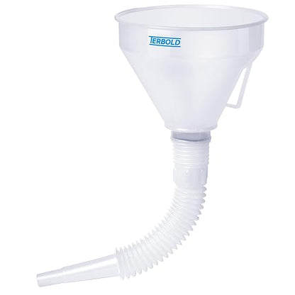 Automotive Flex Funnel with Hose | Wide Mouth Flexible Oil Funnel for Automotive Use - Gas, Transmission Fluid, Car Fuel, Oil Change (Clear) by Terbold