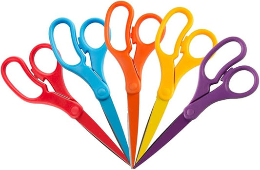 JAM PAPER Multi-Purpose Precision Scissors Set - 8 Inch - Rainbow Assortment - Ergonomic Handle & Stainless Steel Blades - 5/Pack by JAMPaper
