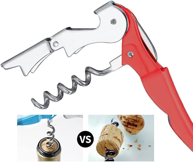 Professional Waiter Corkscrew Wine Openers Set(2PCS), Heavy Duty Stainless Steel Hinges Wine Key for Restaurant Waiters, Sommelier, Bartenders - Image 4