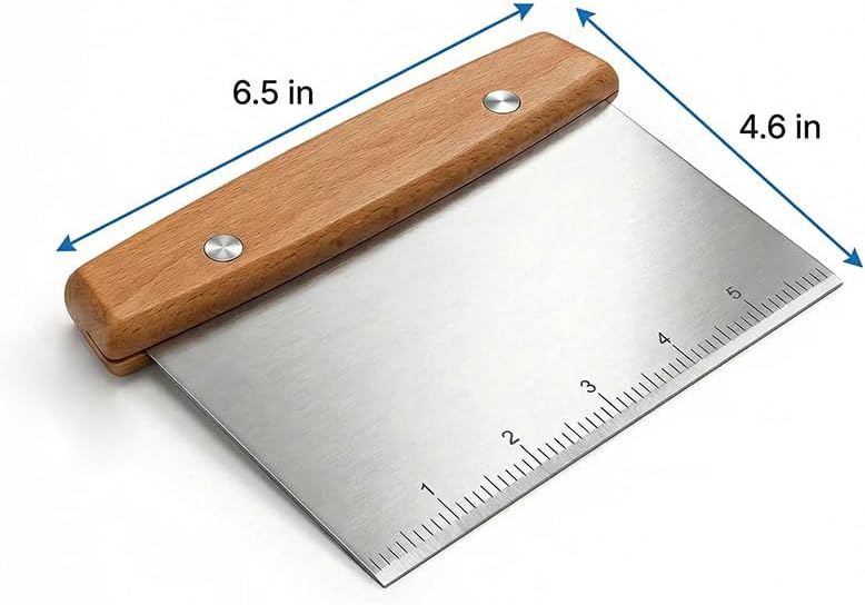 Dough Cutter, Kitchen Scraper, Food Scraper, Multipurpose Pastry Pizza Baking Cooking Cutting Board, Bench Scraper Kitchen Tool, Stainless Steel Metal Griddle Scraper Chopper Tool - Image 5