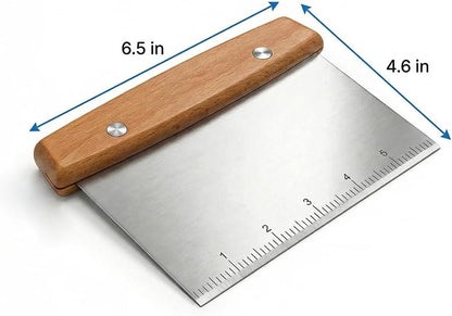 Dough Cutter, Kitchen Scraper, Food Scraper, Multipurpose Pastry Pizza Baking Cooking Cutting Board, Bench Scraper Kitchen Tool, Stainless Steel Metal Griddle Scraper Chopper Tool - Image 5