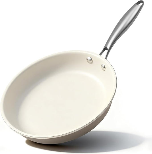 11 Inch Ceramic Nonstick Frying Pan Skillet - PFAS-Free, Non-Toxic, Oven Safe & Induction Ready, Aluminum Cookware with Stainless Steel Handle by Unknown