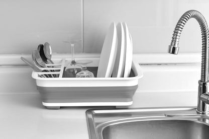 BNYD Plastic Collapsible Dish Drying Rack, Foldable Dinnerware Drainer Organizer for Storage,Kitchen - Image 4