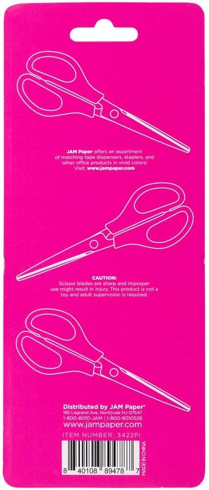 JAM PAPER Arts & Crafts Scissors - 6 3/4 Inch - Fuchsia Pink - Ergonomic Handle & Stainless Steel Pointed Tip Blades - Sold Individually - Image 6