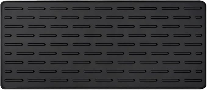 Silicone Coffee Mat, 16"X7" Heat-Resistant,Eco-friendly,Hygienic Drying Pad,Leak-Proof and Non-Slip,Removable Silicone Mat with Concave and Convex Design,（Black 16X7） by LKYLIVE