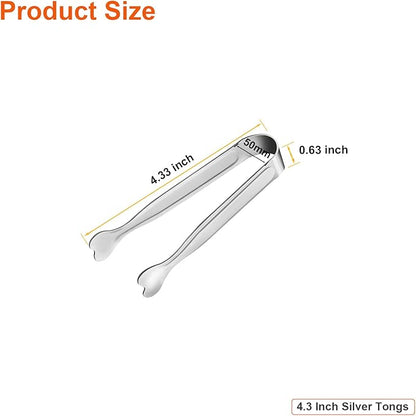 Mini Serving Tongs, Anytrp 18-Packs Stainless Steel Sugar Tongs, 4.3inch Ice Tongs Kitchen Appetizers Tongs for Coffee Bar, Tea Party, Desserts Party, Sugar and Ice Bucket - Image 6