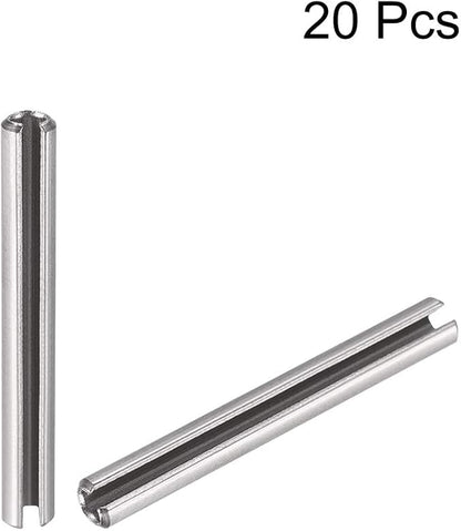 uxcell Slotted Spring Pin - M2 x 16mm 304 Stainless Steel Split Spring Roll Dowel Pins Plain Finish 20Pcs