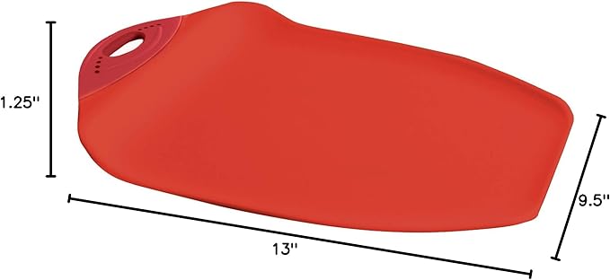 Dexas Chop & Scoop Cutting Board, 9.5 by 13 inches, Solid Red (322-J1795) - Image 7