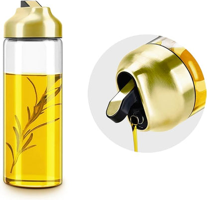 Aelga Gold Oil Dispenser - Gold Kitchen Accessories-Oil Dispenser Bottle for Kitchen with Stainless Steel Spout by Aelga