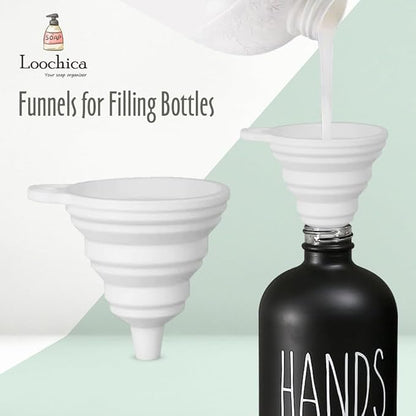 LOOCHICA 2 Pack Black Glass Soap Dispenser Set with Tray, Hand and Dish Glass Soap Dispensers for Kitchen Sink, Matte Black Soap Dispenser Suitable for Kitchen Sink, Rustic Kitchen Décor - Image 5