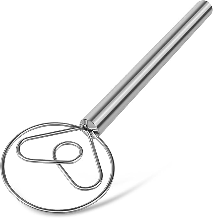 TEEVEA Danish Dough Whisk with Stainless Steel Hook Dutch Style Bread Mixer for Sourdough Baking Tools by TEEVEA
