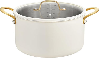 BEZIA Large Stainless Steel Stock Pot, 12 Quart Large Cooking Pot with Lid, Casserole with Lid, Even Heat Distribution, Induction Compatible Soup Pot, Ideal for Stews, Simmering & Soups by BEZIA
